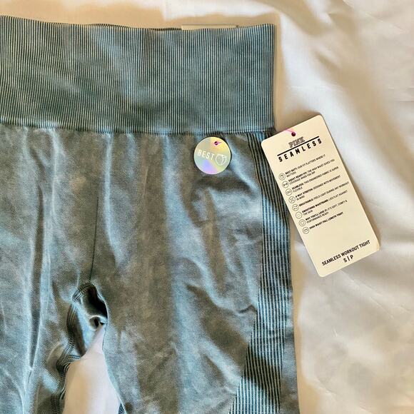 Victoria Secret Pink Seamless Green Marble Leggings NEW Workout Tights US Small - Picture 4 of 10